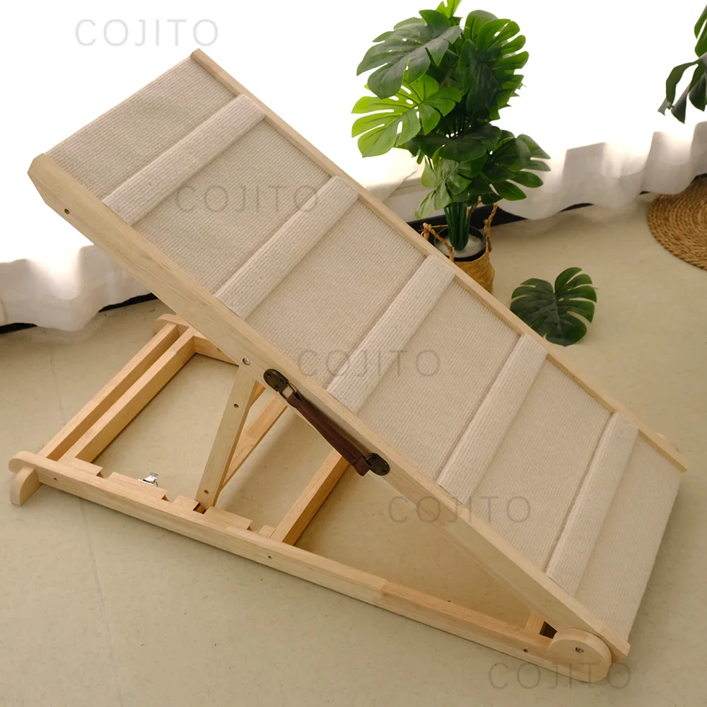 Hot selling wooden portable adjustable  foldable aluminum  bed couch small pet car ramp for dogs