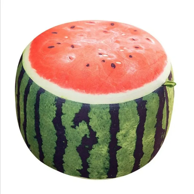 Promotional Inflatable Stool Thicken Cotton Cover Cartoon Plush 3D Fruit Home Decoration