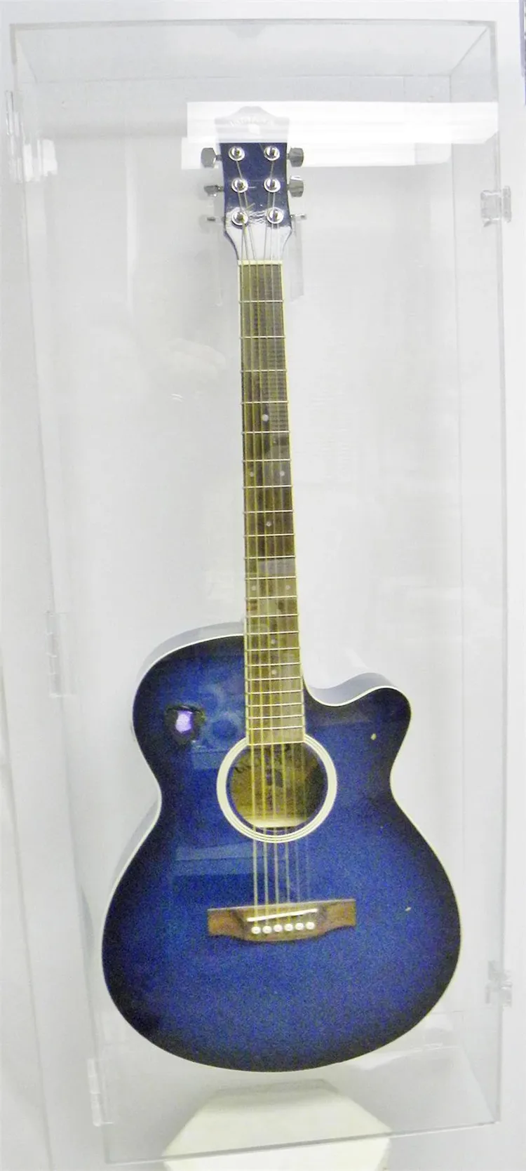 Wall Mounted Acrylic Guitar Display Case Lucite Acrylic Violin Display Case with Lock