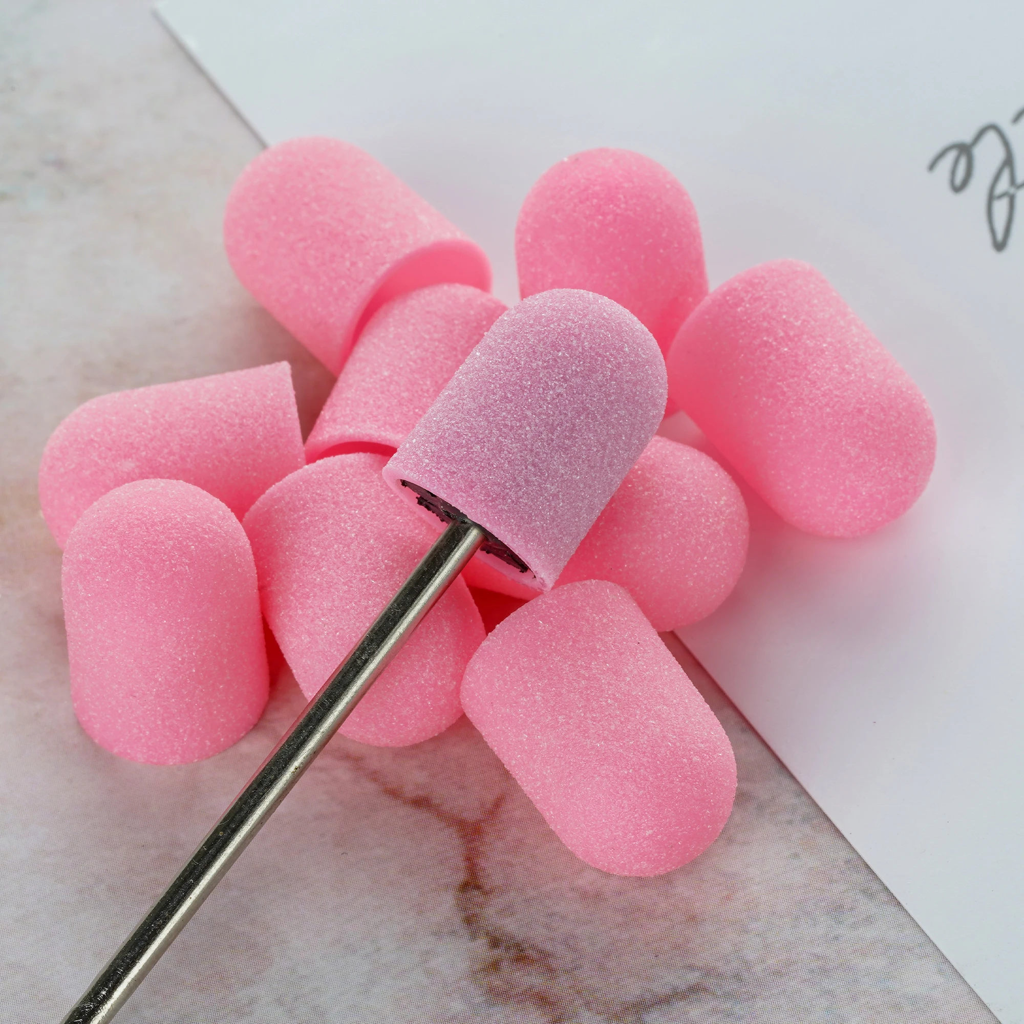 Remove Calluses Pink Pedicure Sanding Caps Nail Drill Bits