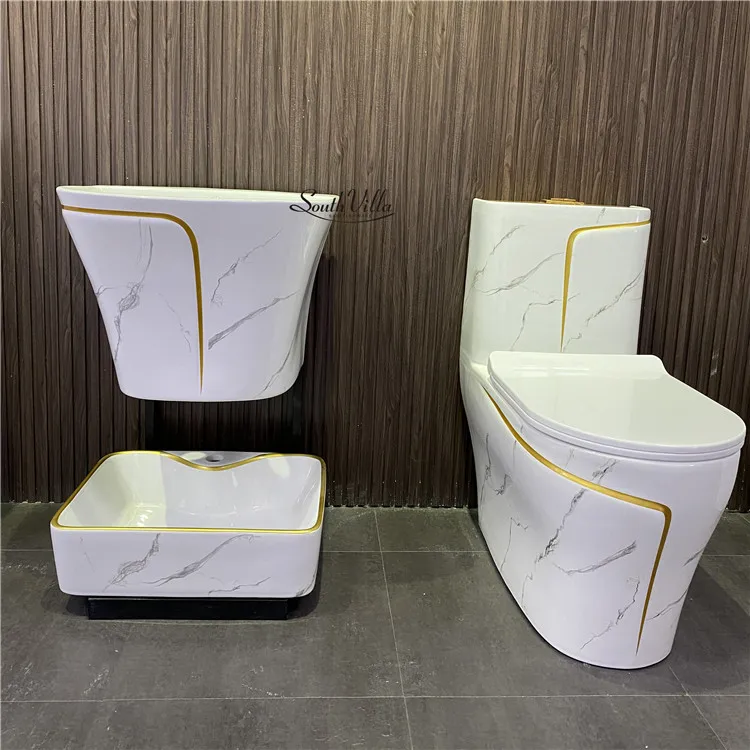 Hotel Commode Bathroom Sanitary Ware Marble Commode Toilet Bowl One Piece Marble Bathroom Sink And Toilet Set