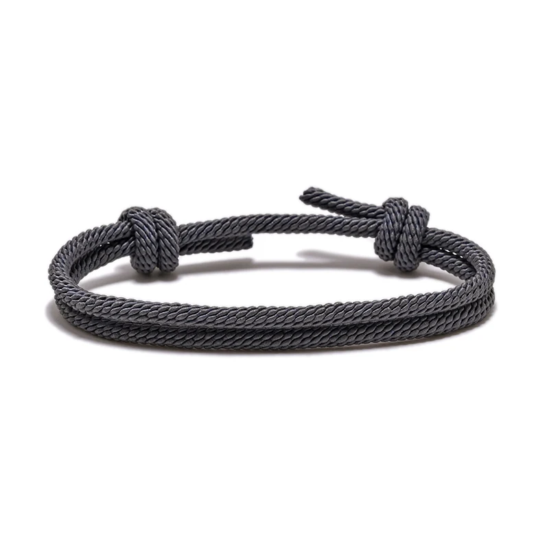 ECC001 20 Kinds of Colordouble Twill Rope Bracelet  Lucky Friendship Bracelet Double Knot Adjustable Hand Made Bangle