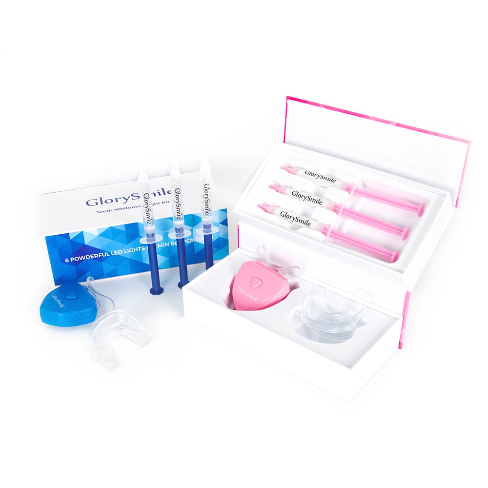 Automatic 10 Mins treatment timer wireless 6 bulbs cold ray teeth whitening light device Kit bleaching kits private