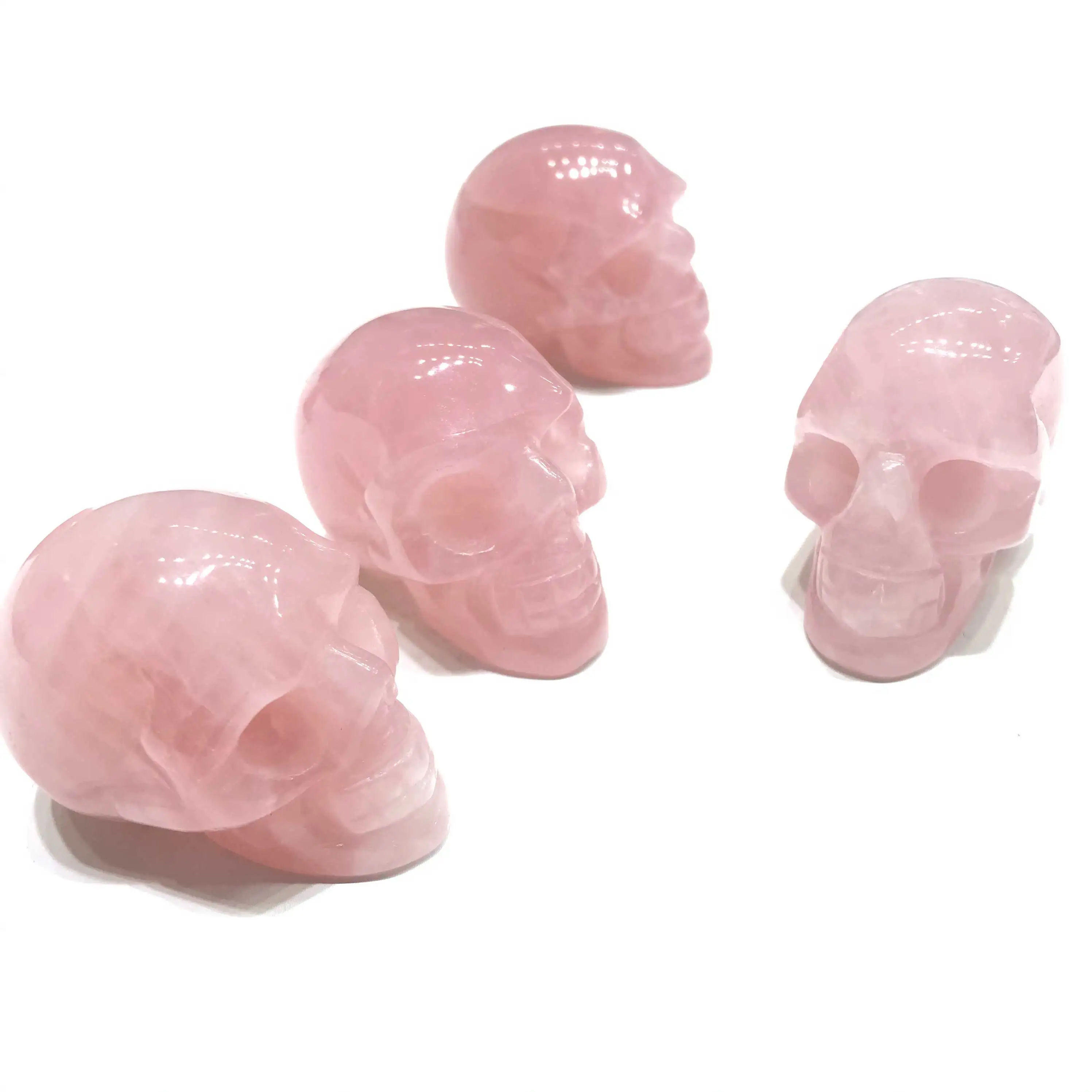 
Natural High Quality Pink Rose Quartz Crystal Skulls For Home Decoration Sale 