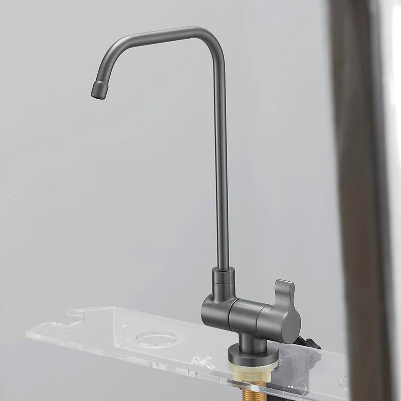 High Quality Household Brass Rotate Cold Water single lever Gray Painting Drinking Water Filtered Kitchen sink Faucet