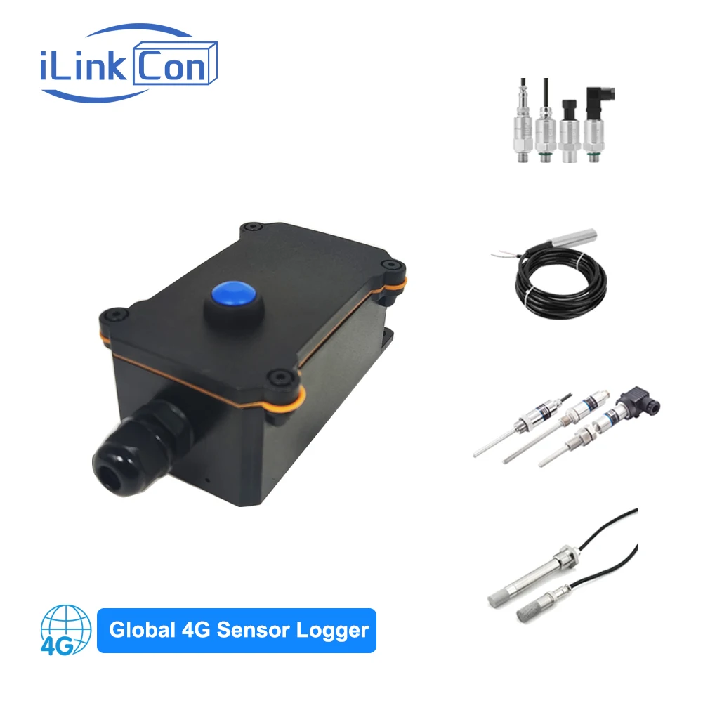 ILinkCon 4 г 19000 мАч (I2C/4-20mA/0-5 В/PT100) датчик низкой мощности Регистратор для измерения температуры влажности и давления жидкости