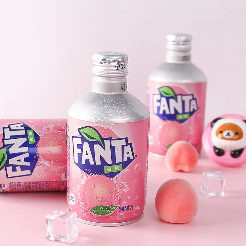 Japan Carbonated Drinks 300ml Grape White Peach Flavor Carbonated Soft Drink Soda Water Aerated Sparkling Water