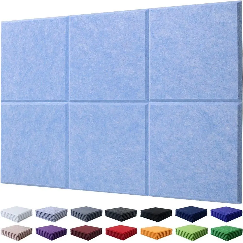 Multiple Colors Beveled Edge Sound Absorber Panels Polyester Sound Proof Padding Acoustic Treatment Panels