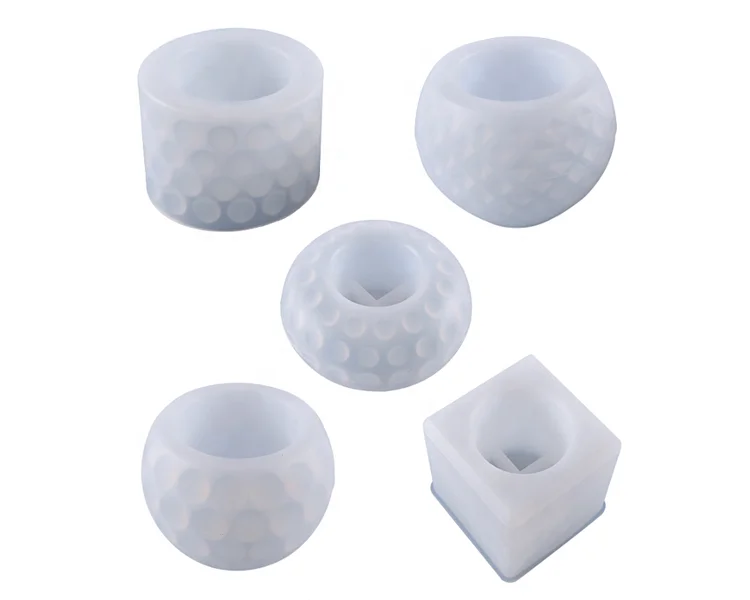 DLR605 Заводская индивидуальная оптовая продажа круглый квадратный широкий горловой резервуар для хранения свечей с волнистыми точками эпоксидной смолы силиконовые формы