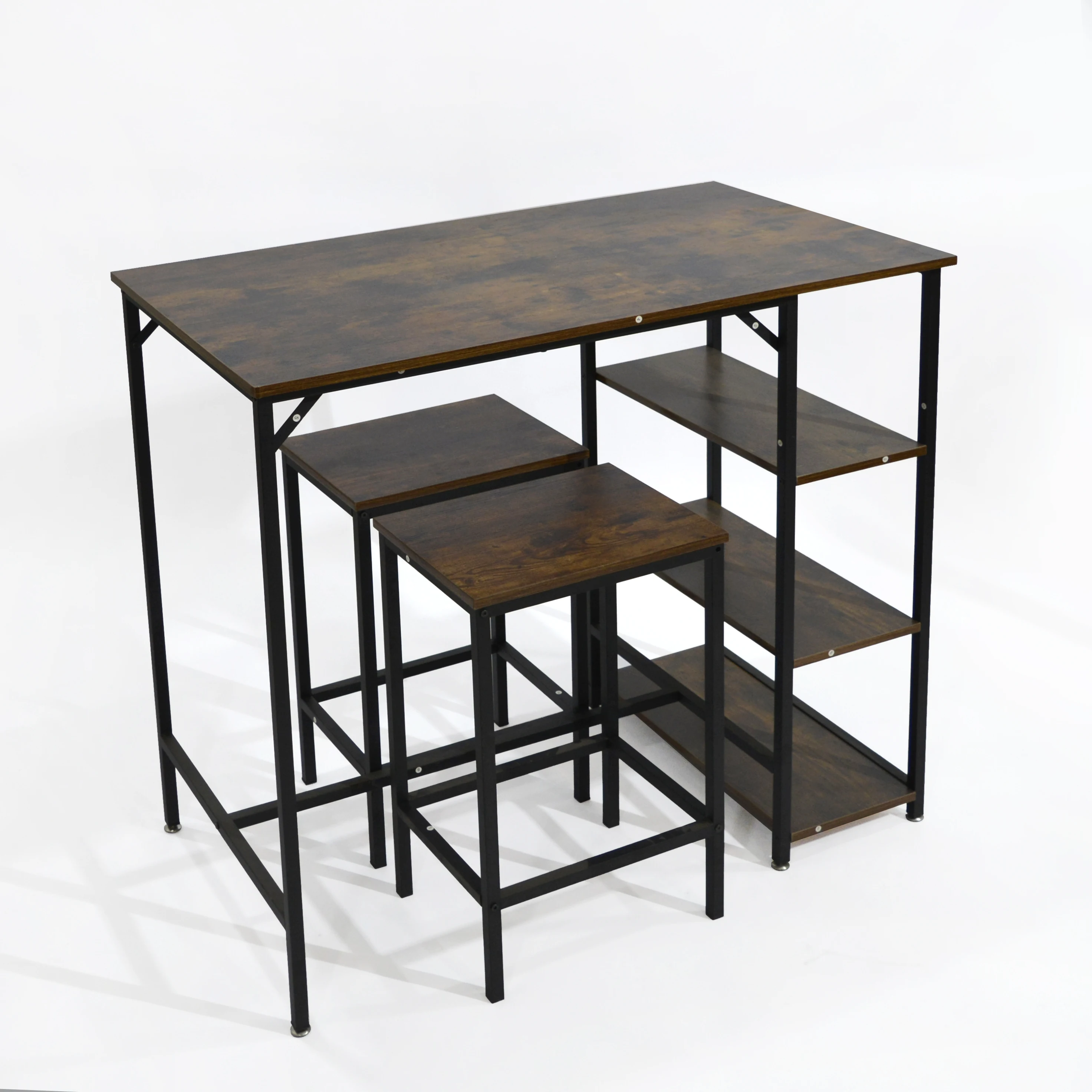 Simple Cheap Furniture Customized Industrial Rustic Brown Bar Table Kitchen Dining Table