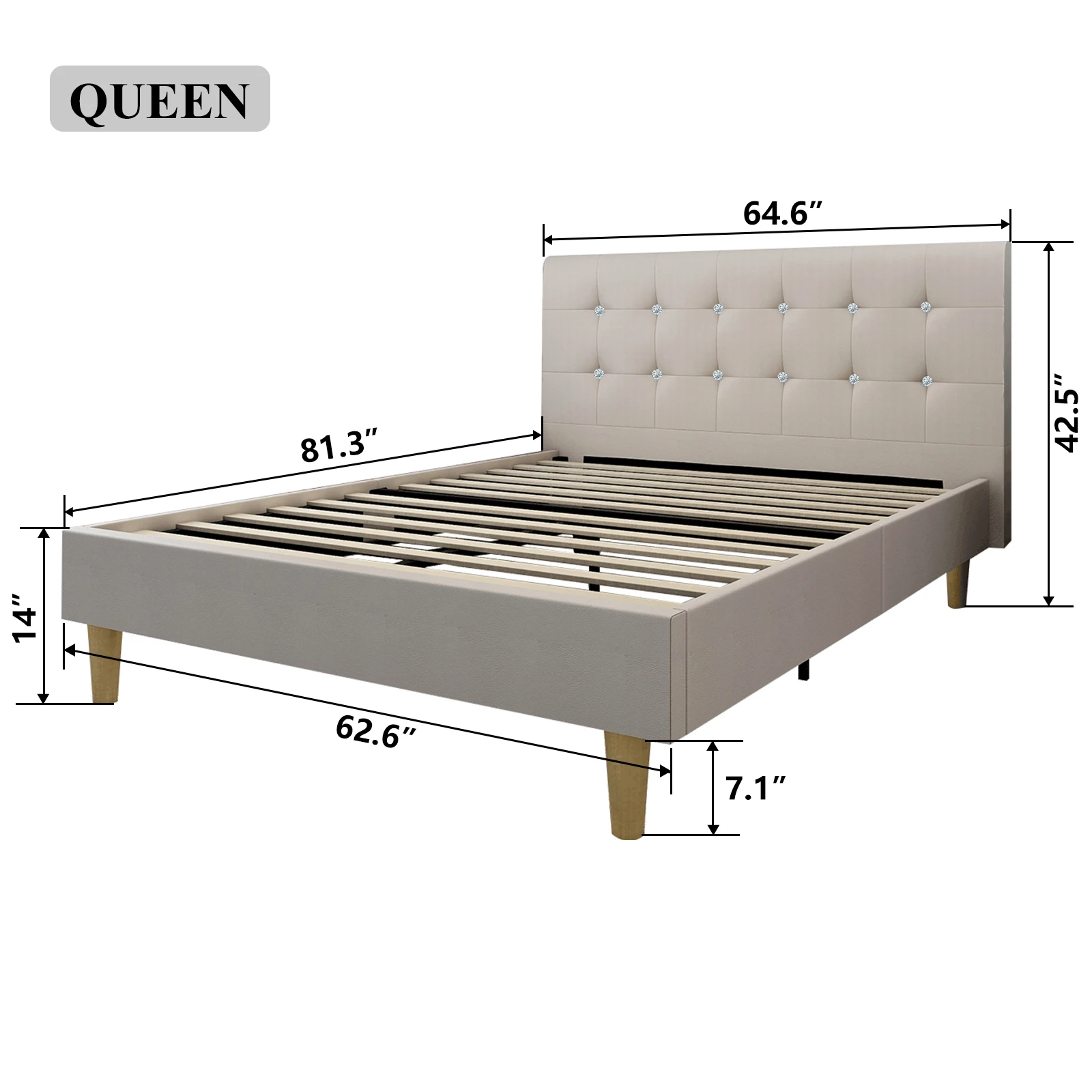 Odyhome DB423 Hotel Bedroom Furniture Wooden Cal King Size Double Bed Headboards For Queen Beds Adjustable Frame Nordic Bed Base