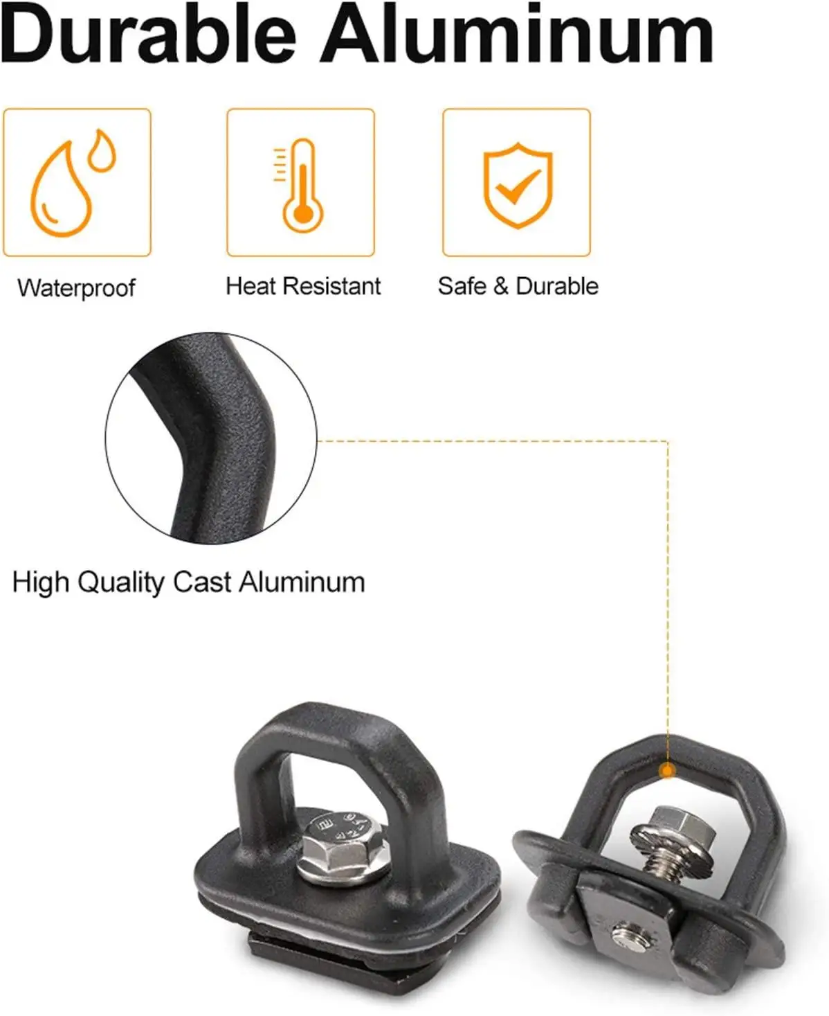 Sanmeng Tie Down Anchors Truck Bed Side Wall Anchors  Fit for Silverado/Colorado/Sierra/Canyon
