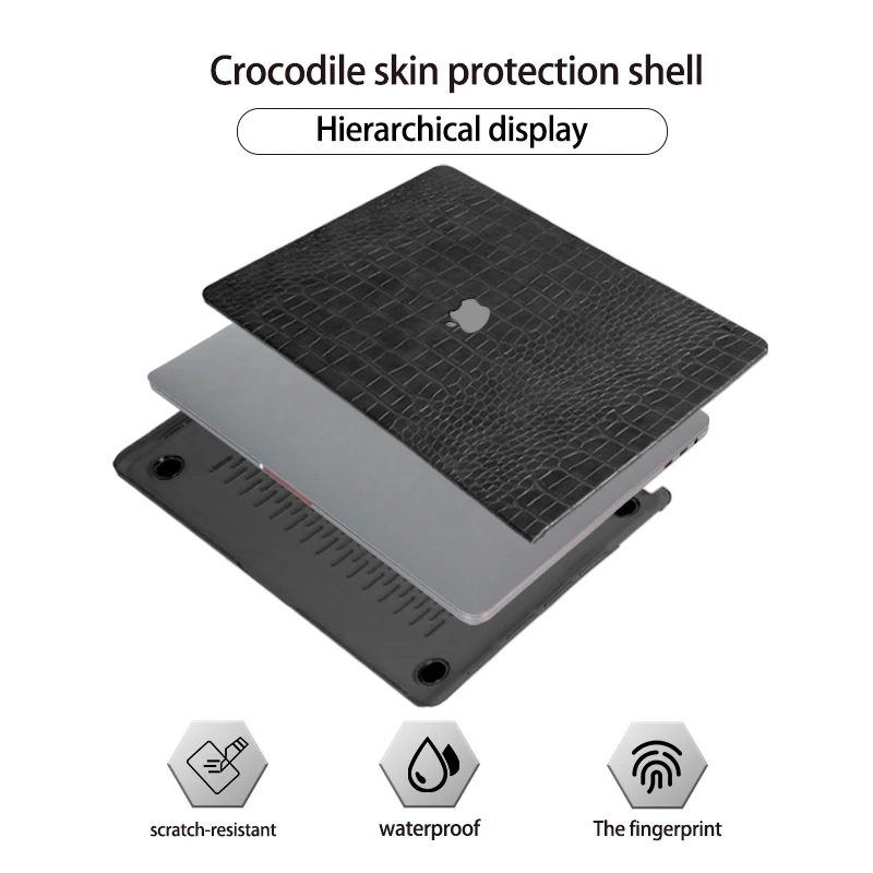 2024 New Laptop Case PC+PU Material for 15.3Air A2941 Personalized Faux-Crocodile-Leath for 13 inches
