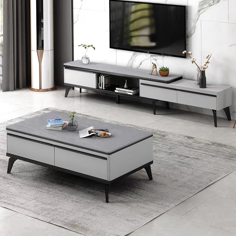Living Room wooden Furniture Melamine laminated Coffee Side Table Fancy Hot Sell New Design Luxury TV stand coffee table