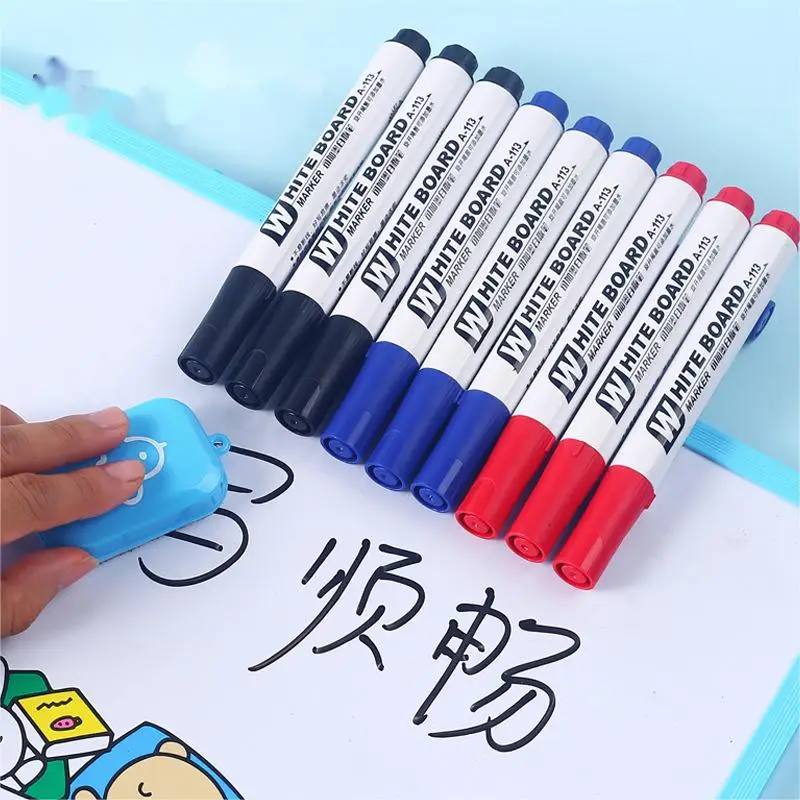 Erasable Blackboard Erasable Refill Ink Markers Red Blue Black Ink Drawing Refillable Whiteboard Marker Pen