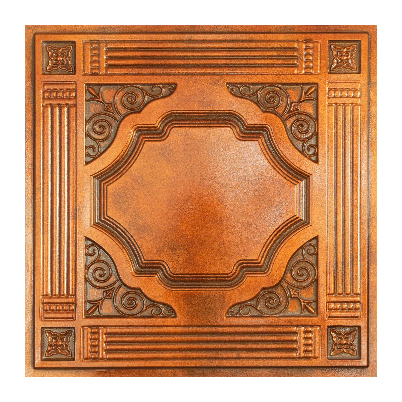 Faux painted dilapidated Plastic wall panels Decorative 3D panels Drop in ceiling tile PL65 archaic copper