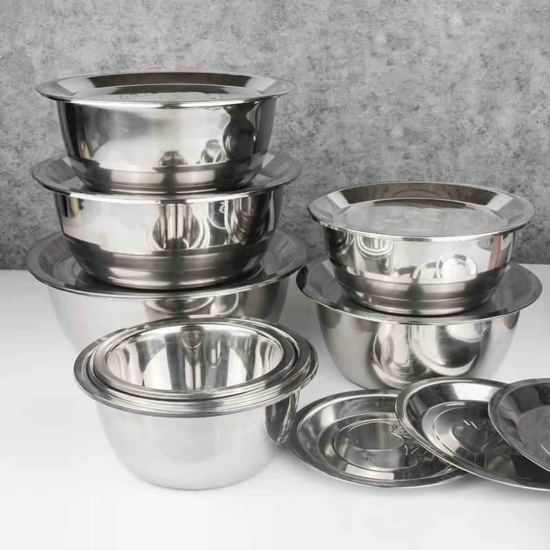 Factory Wholesale Stainless Steel Bowl With Cover  Steel Basin For Food