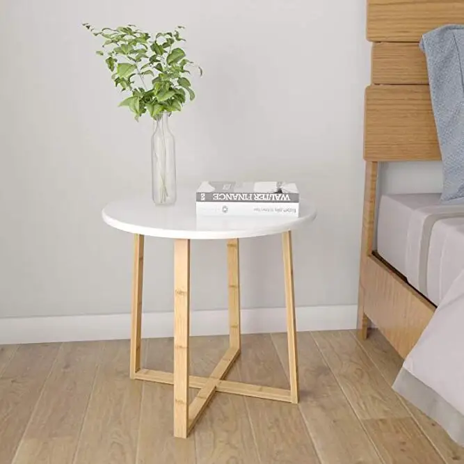 
Modern Round Side End Accent Coffee Table for Living Room Bedroom Balcony Family and Office 