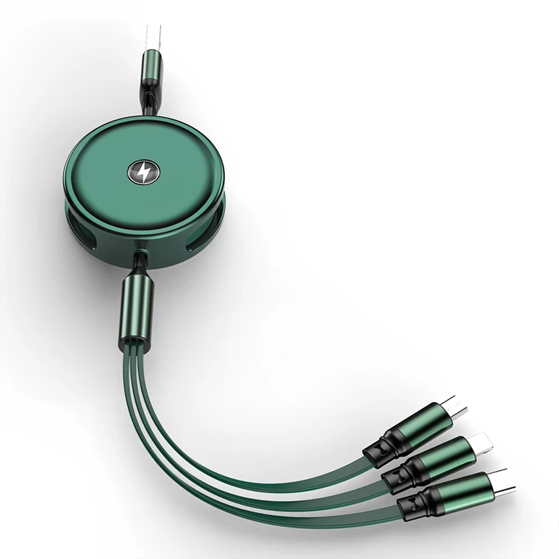 Зарядный кабель с несколькими Usb-портами выдвижной 3 в 1 а шнур для быстрой зарядки адаптер совместимый Micro Usb