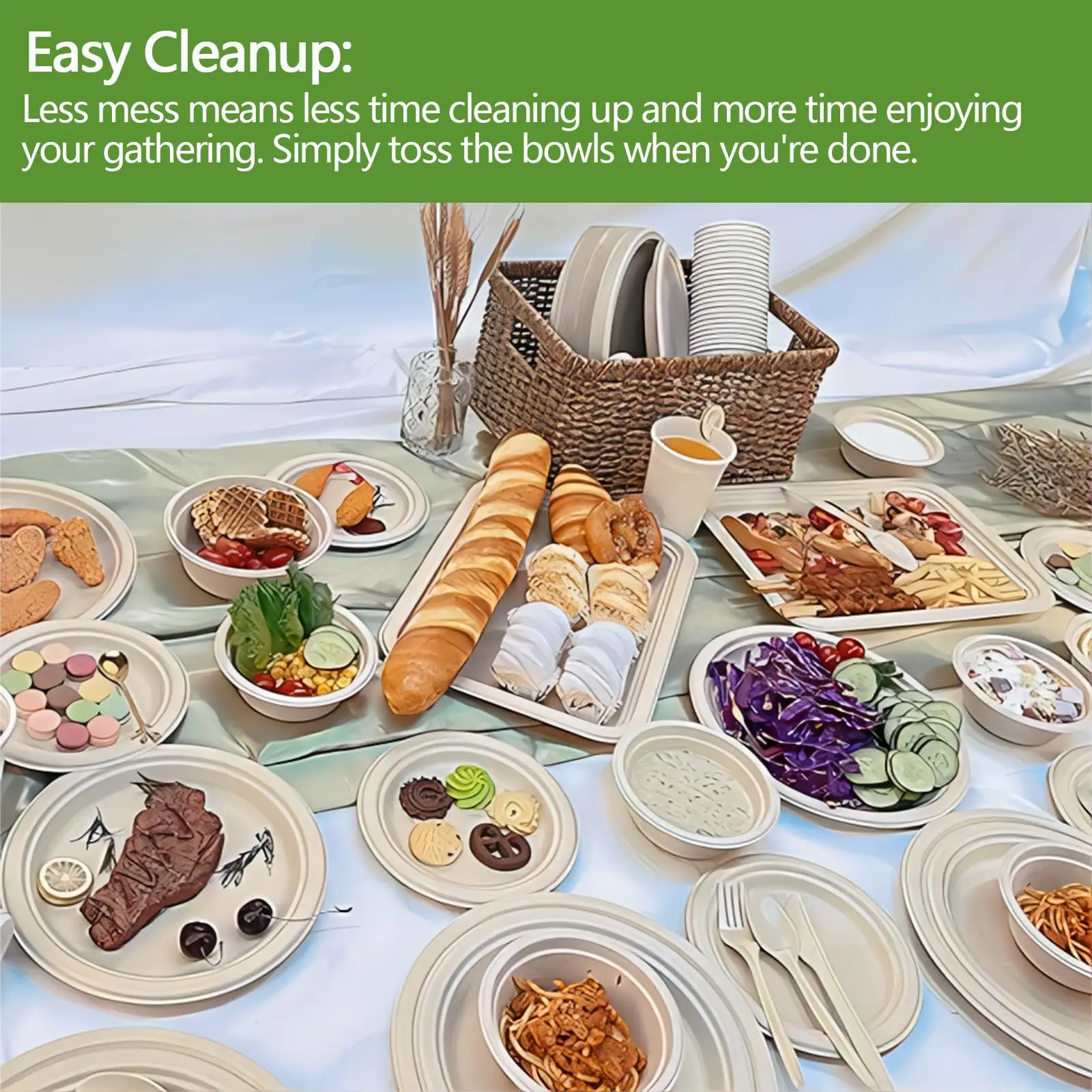 Customize Sugarcane Bagasse Biodegradable Bowls 32 Oz Deep  Bagasse Paper Bowls Disposable Soup Bowls For Soup