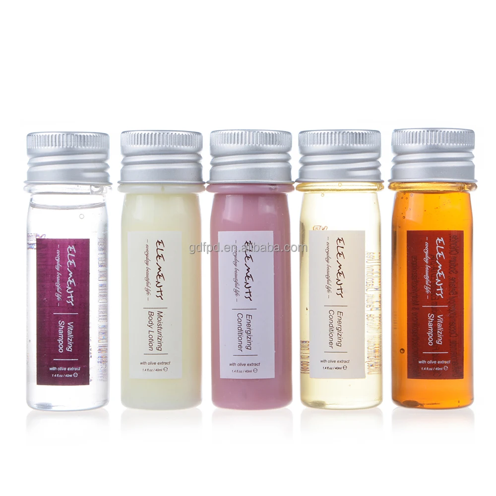 Custom Mini 40ml Luxury Bottle for Disposable Hotel Amenities Toiletries