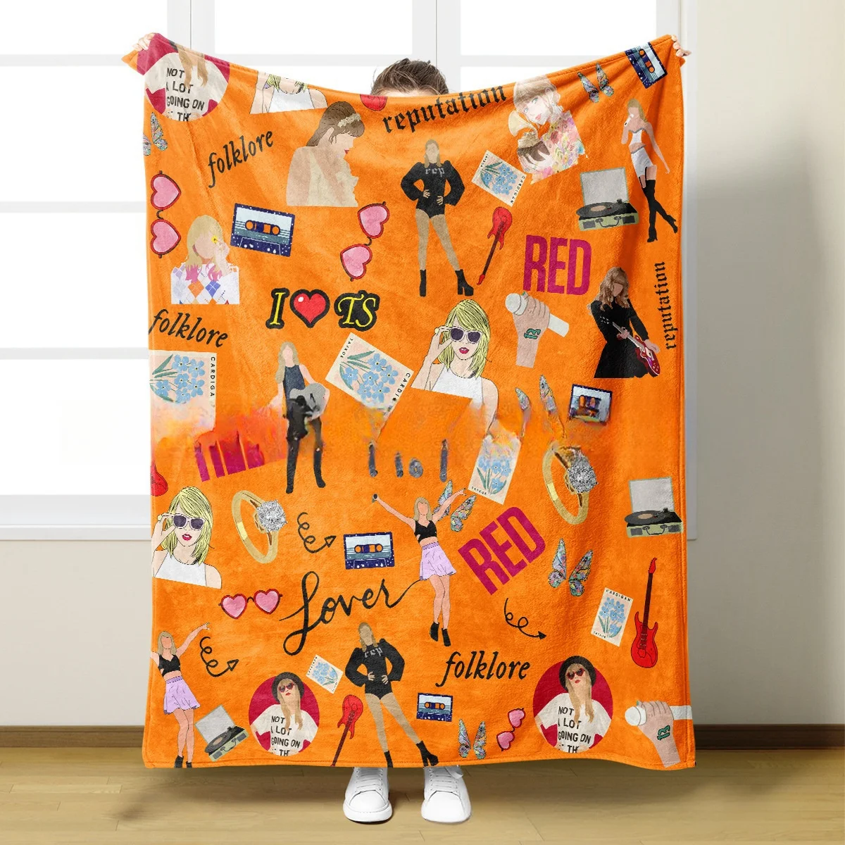 Letter And Girls Pattern Flannel Blanket Soft Warm Throw Blanket Air-conditioned Room Blanket For Home Office Travel w24-905