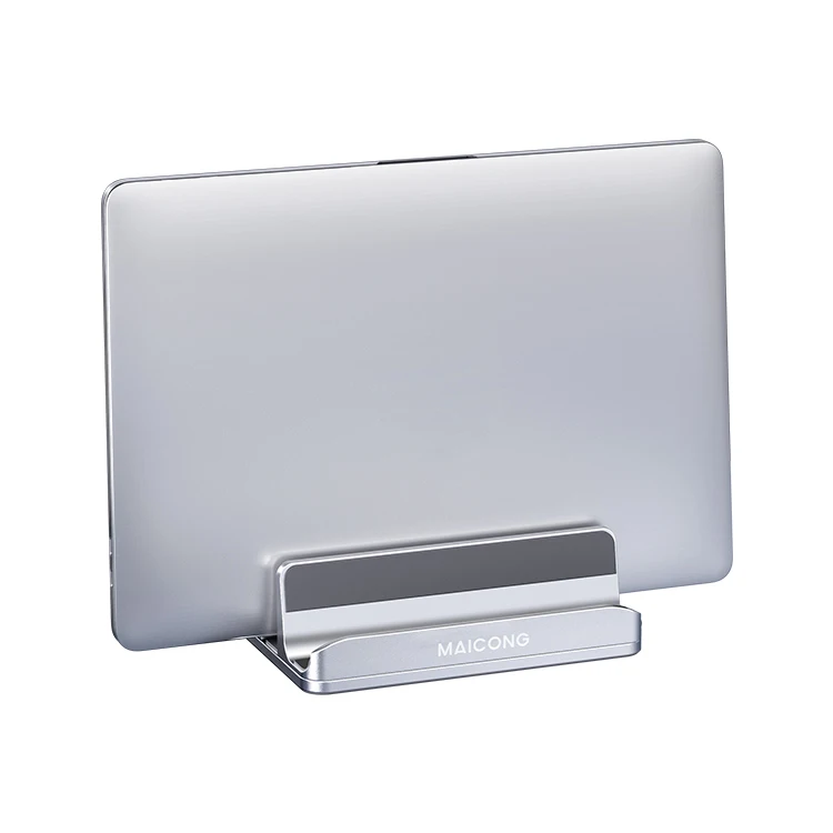 Fashion design aluminum ally doubly stable vertical aluminum laptop tablet stand silver vertical computer stand