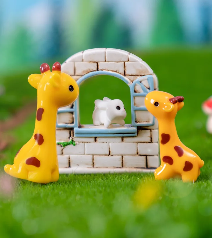 animal toys small statue nordic decoration home decor modern resin deer figurine rabbit fairy window