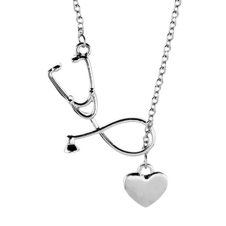 Yiwu jewelry I LOVE U doctor ожерелье из стетоскопа Регулируемая цепочка для свитера модное золотистого и серебристого сплава