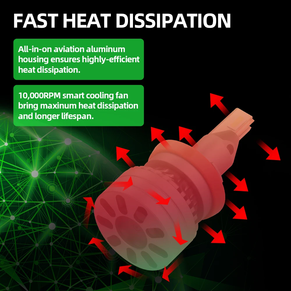 Super Bright High Power Led Light h11 headlight bulbs CSP3570 LED 360Degree 6000K Fan cooling  canbus led