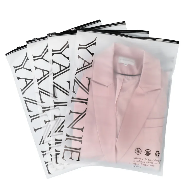 Custom High Quality Cosmetic Waterproof Clothes Packaging T Shirt Zip Lock Forested Zipper Bag For Clothes Sock With Logo