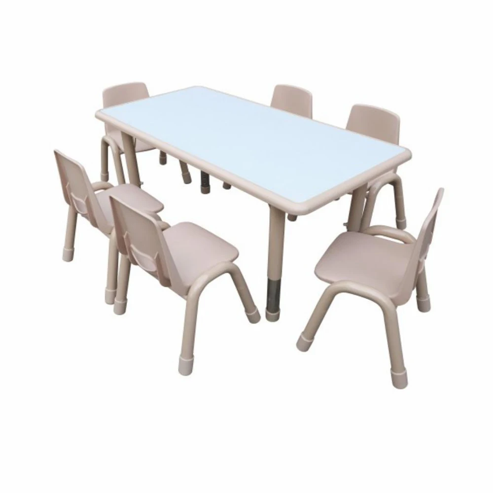 Cheap Price Kindergarten Kids Desk and Chair Set Classroom Furniture School Children Plastic Rectangle Table and Chair for Sale