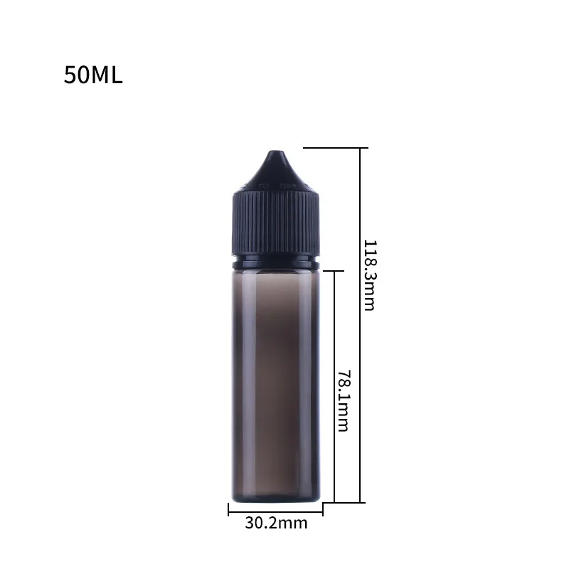 Stock PET 15ml 50ml 30ml 60ml 100ml V3 plastic bottles transparent black liquid juice bottle squeeze liquid dropper bottle