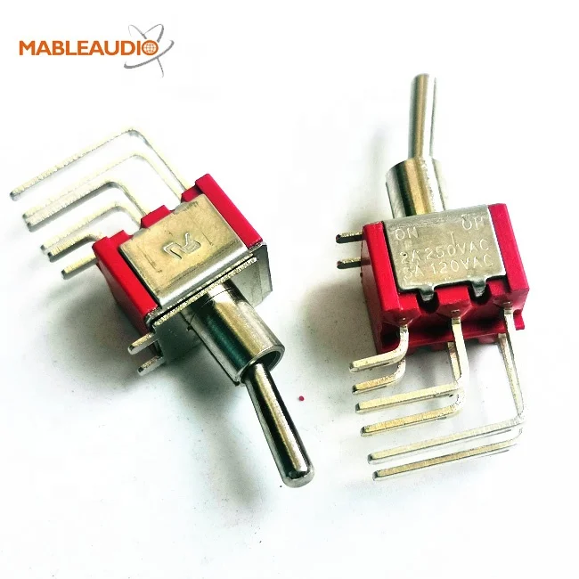 6pins On-Off Rotary swith Bent feet amp parts for guitar amplifier