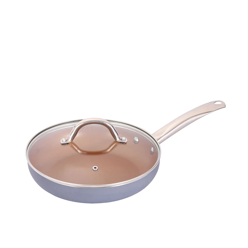 Stainless steel handle frying pan suit aluminum non stick pan stretch cooking steak pan cookware