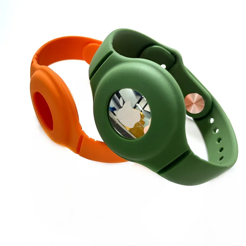 Лидер продаж силиконовый браслет для airtag ремешок часов защитный чехол резиновый против потери с металлической