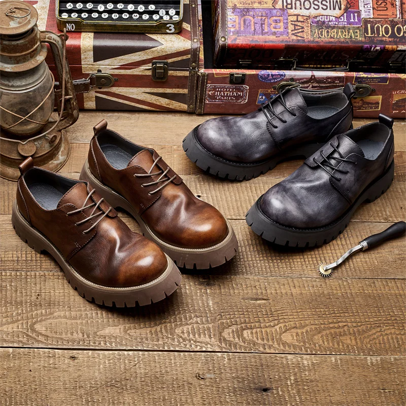 Italian quality tresemme botanique mens official leather shoes Comfortable soft bottom man cowboy shoes brown leather shoes