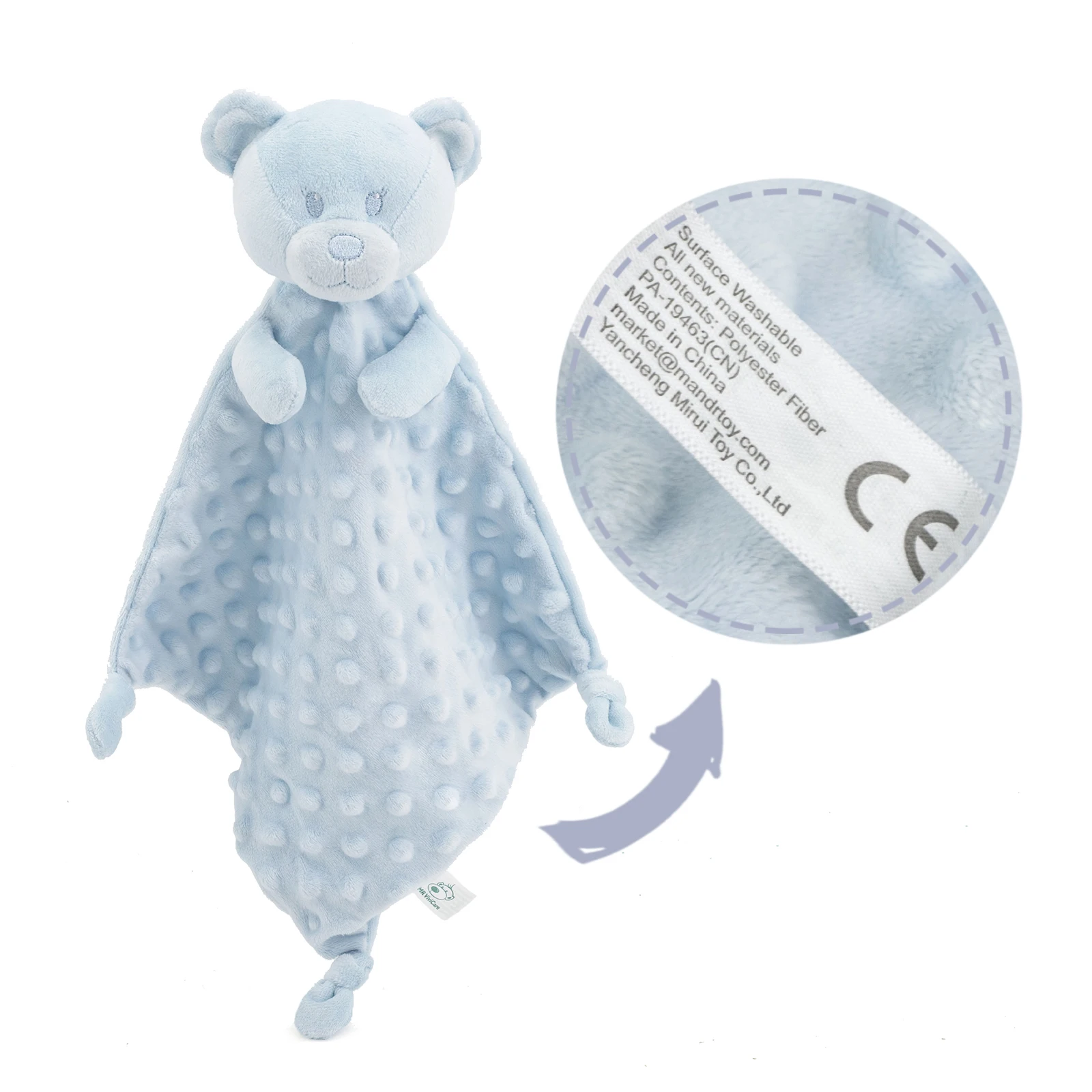 Baby Security Blanket, Soft Stuffed Animal Soothing Towel Baby Comfort Coral Velvet Sleep Appease Towel for Infant and Toddler