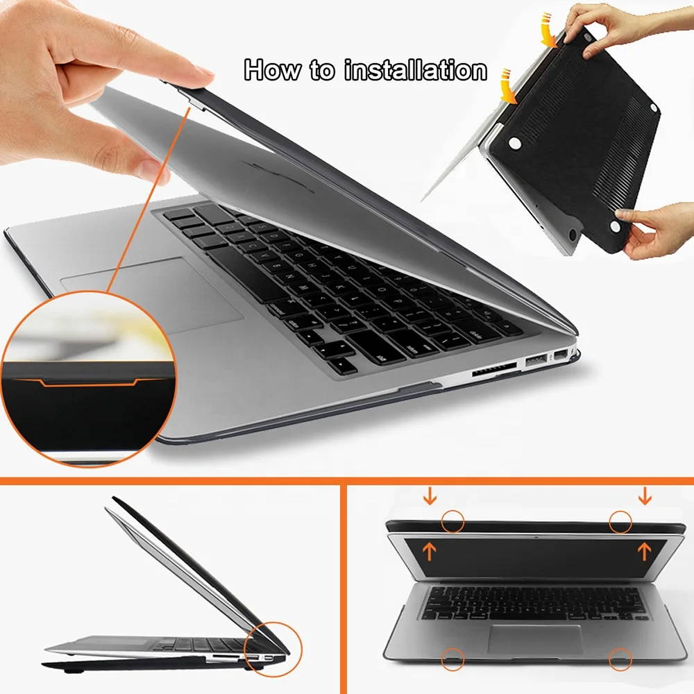 Laptop Case for Macbook Air 13 A2337/Pro 13 12 11 15 A2338 A2159 New Touch Bar for Mac Book Pro 16 A2141 Matte Black Hard Shell