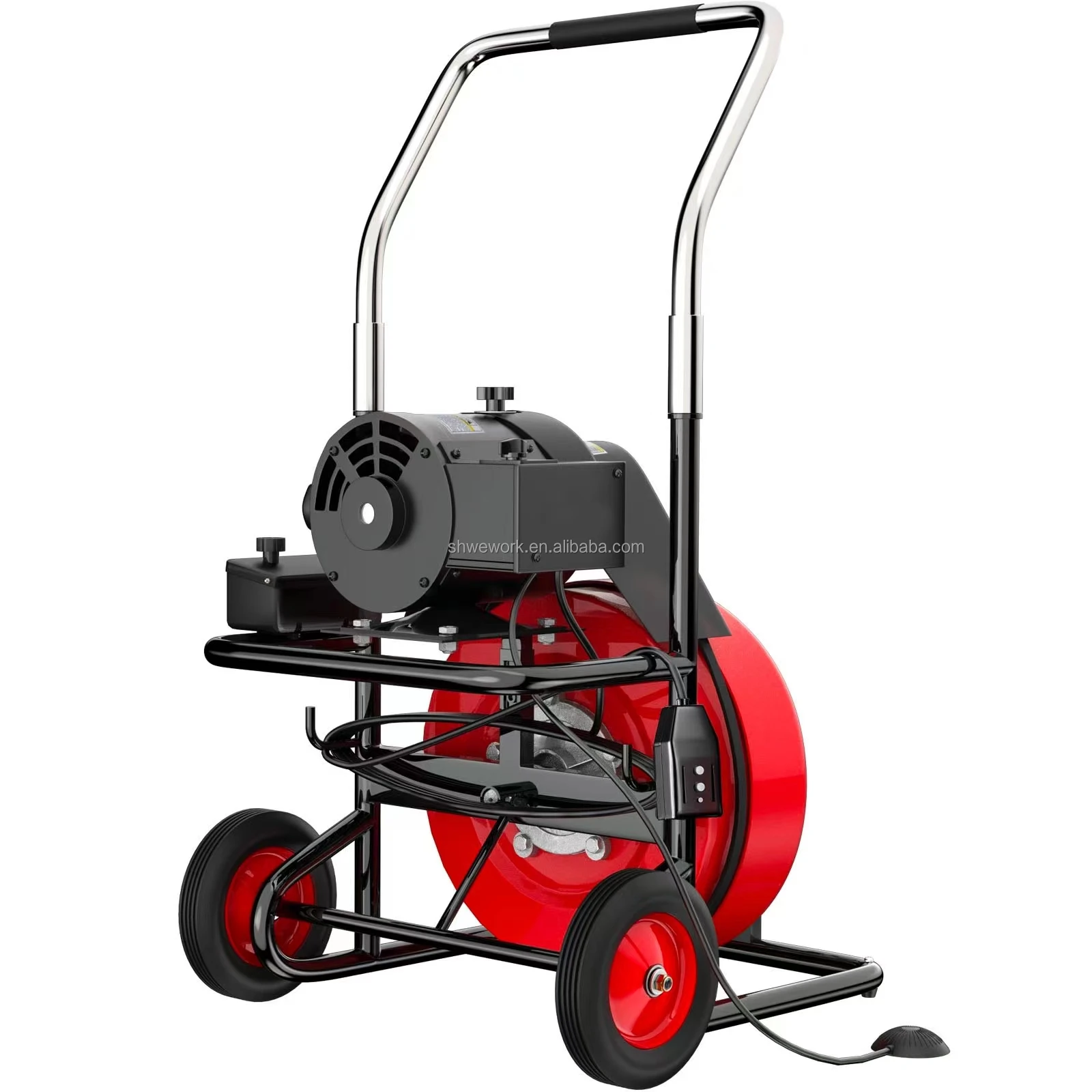 WeWork Sewer Snake Machine 50/75/100 ft x 3/8 or 1/2 inch Drain Auger with Cutters Glove Drain Cleaning Pipe Cleaner Machine