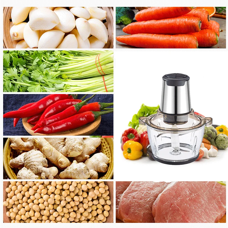 300W 2 speeds 1.5L Widely Used Meat Grinder Parts Electric Chopper Multifunctional Pounder Food Processor vegetable Chopper