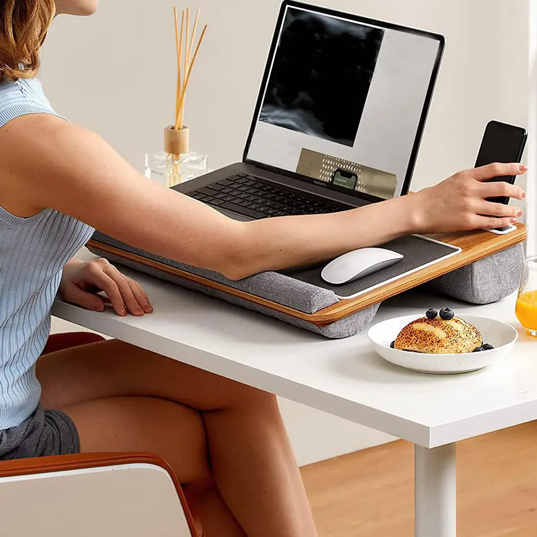 Настраиваемый логотип от производителя подставка для компьютера ноутбука складной портативный Бамбуковый стол с сумками