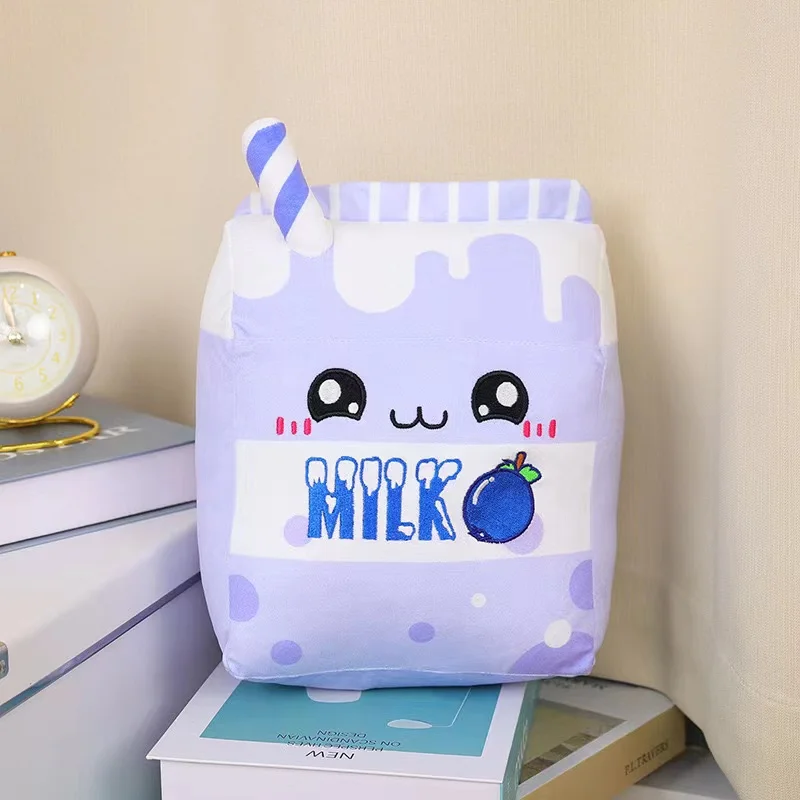 Customised 25cm milk carton plush toy soft cushion multi style cute milk carton pillow toy