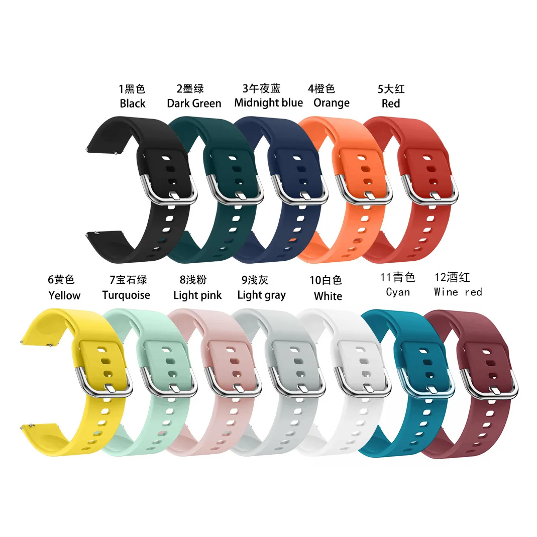 Smart Watch Band 22mm 20mm Silicone Strap For Samsung Galaxy Watch 4 5 Pro Active 2 Rubber Strap for Huawei Watch GT2 Pro