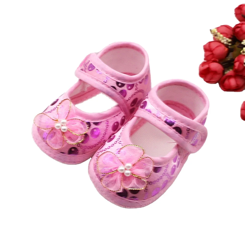 2024 New Newborn Baby Shoes 0-1 Year Old Girl Princess Shoes 2-5-7-9 Month Little Flower Dress Shoes