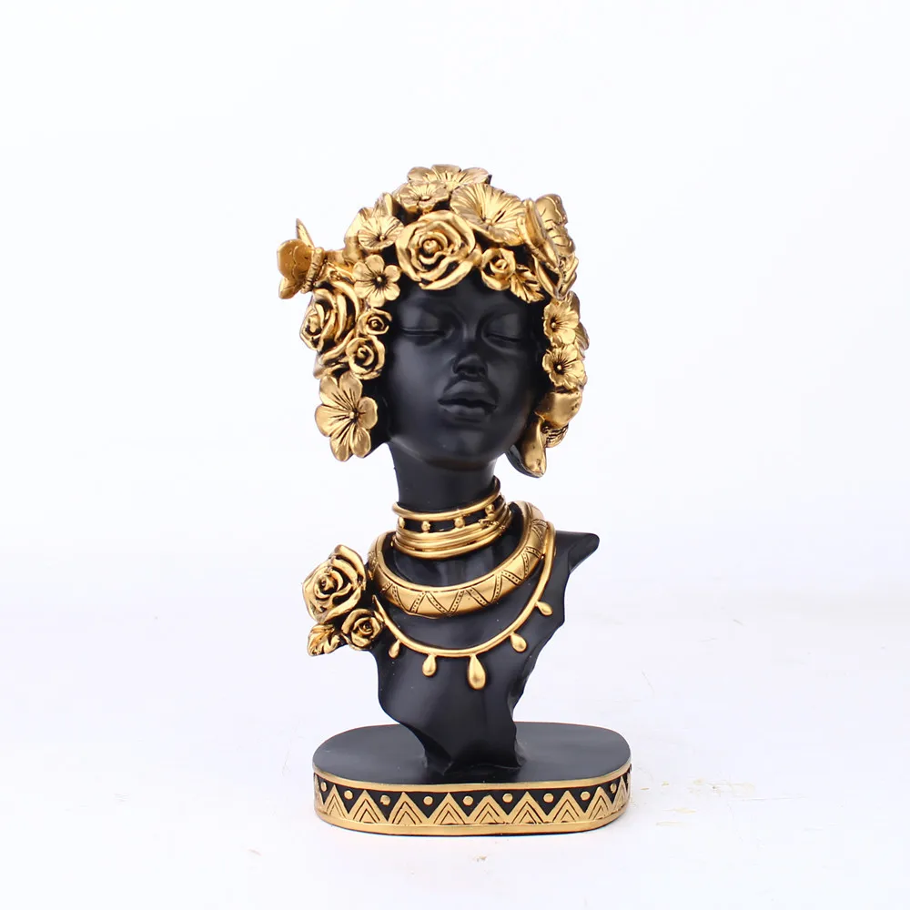Custom Resin Art Statue Black People Sculpture Home Decoration African Women