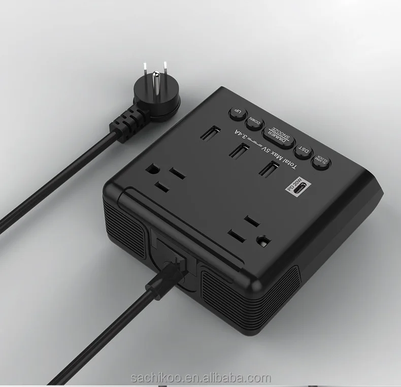 USA Socket Type Electronic Clock with Multi-Function Alarm for Household Hotel Use Battery Electric Power Source 1 Year Warranty