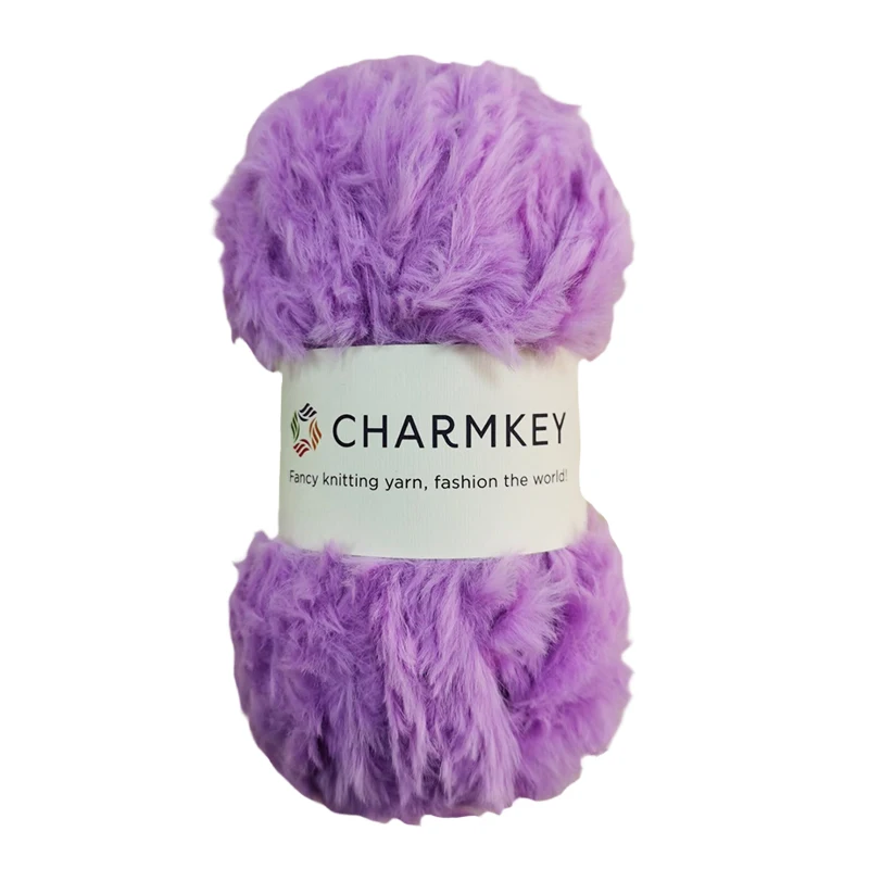Charmkey Customized High Quality Fancy 50g Polyester Fluffy Yarn for Hand Knitting and Crochet