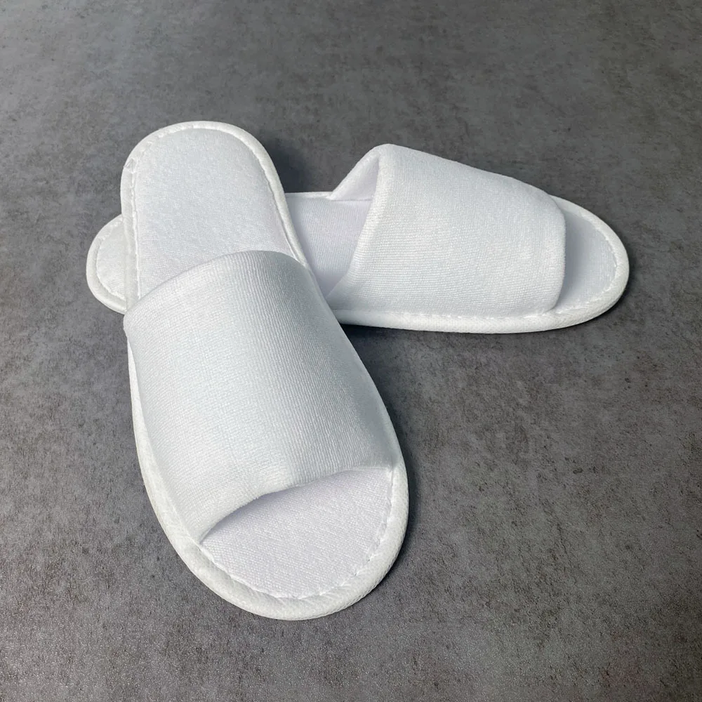 Wholesale of disposable anti slip slippers for hotels and homestays, thickened linen coral velvet disposable hotel slippers
