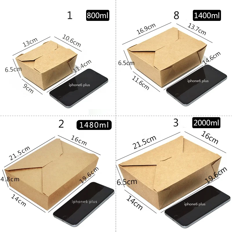 Disposable custom logo printed food packing lunch box